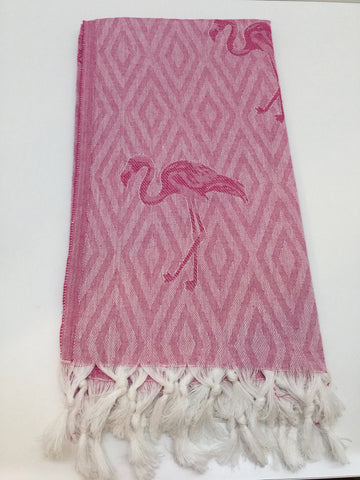 Turkish Peshtemal Towel Jacquard Flamingo 50 pcs - Turkish Peshtemal Towels