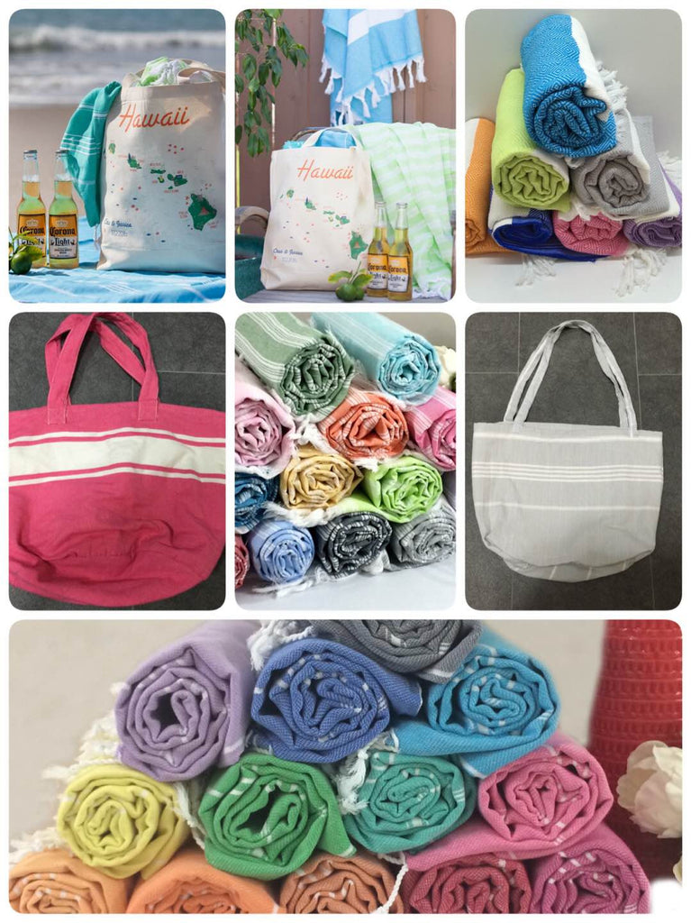 Turkish pestemal towel beach bags