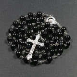 Religion Christian Faux pearl Rosary necklace For Women Virgin Mary Jesus Cross pendant Long beads chains Fashion Jewelry
