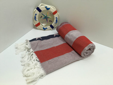 Turkish Cotton Beach Towel | Cacala, Red