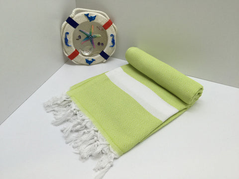 12 x 44- 100% Turkish Cotton Lime Green Gym Towel
