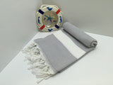 Turkish Peshtemal Towel Diamond Style Gray pestemals - Turkish Peshtemal Towels