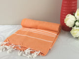 Turkish Peshtemal Towels Sultan Style Orange pestemals - Turkish Peshtemal Towels