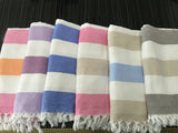 Turkish Peshtemal Towel Double Sided Striped Terry Towel Style 40 pcs - Turkish Peshtemal Towels