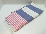 Turkish Peshtemal Towel Double Sided Striped Marine Terry Towel Style 40 pcs - 2